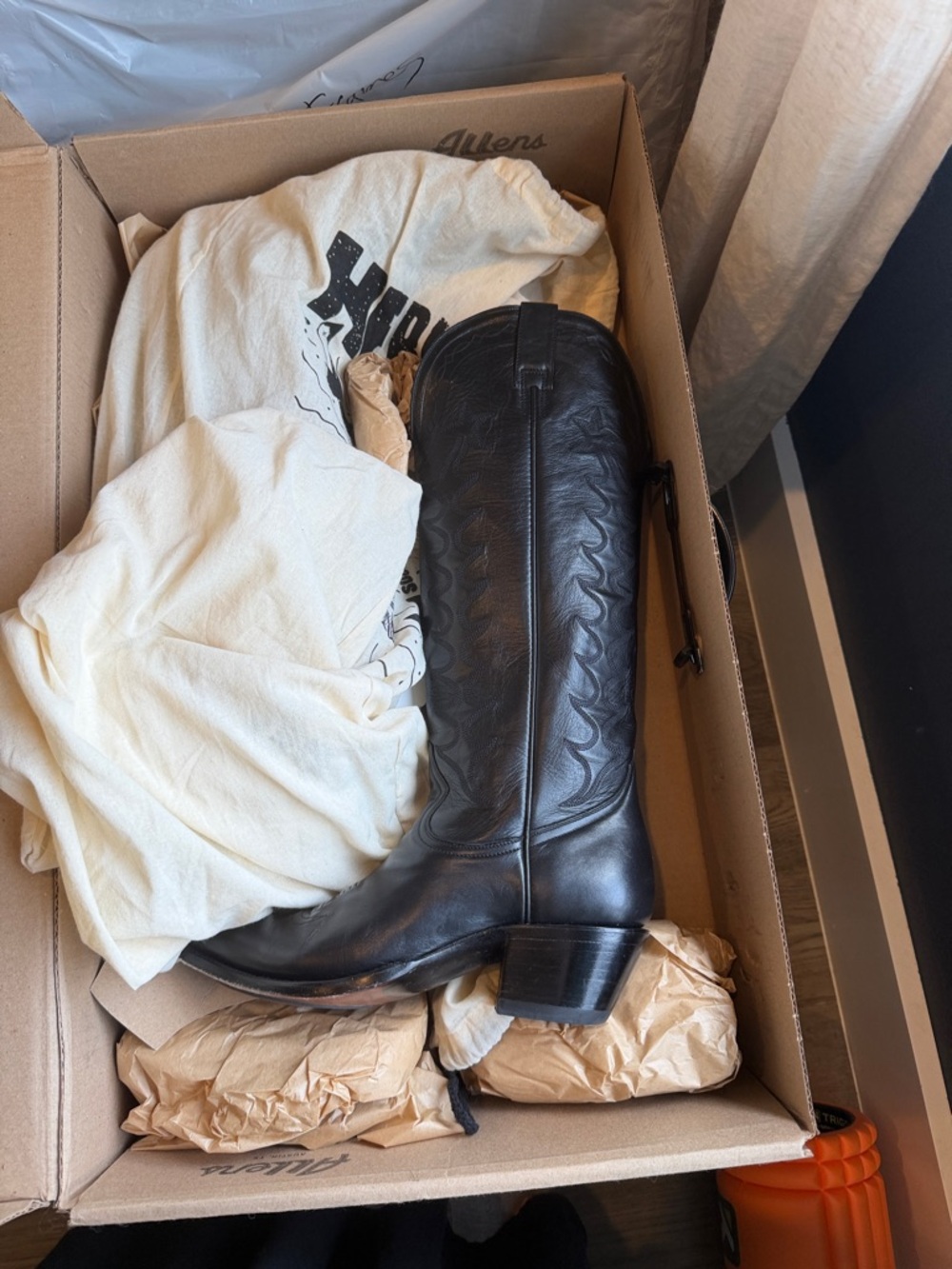 Heritage Boot Co. Black Leather Western Knee-High Boot - Picture 3 of 4